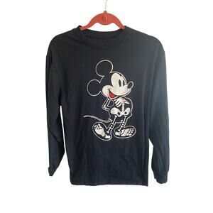 Disney Mickey Skeleton  Long Sleeve black shirt M